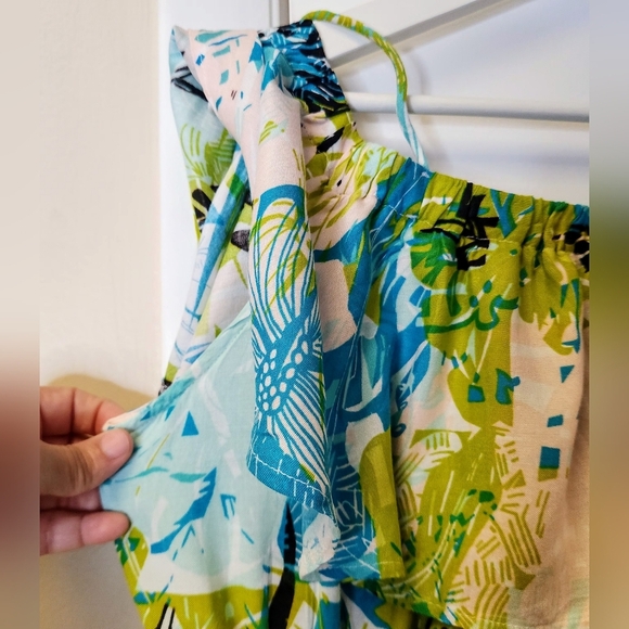 ATMOSPHERE Tropical Floral Off shoulder Cinched Tie Waist Maxi Dress Size 6 - Picture 10 of 16